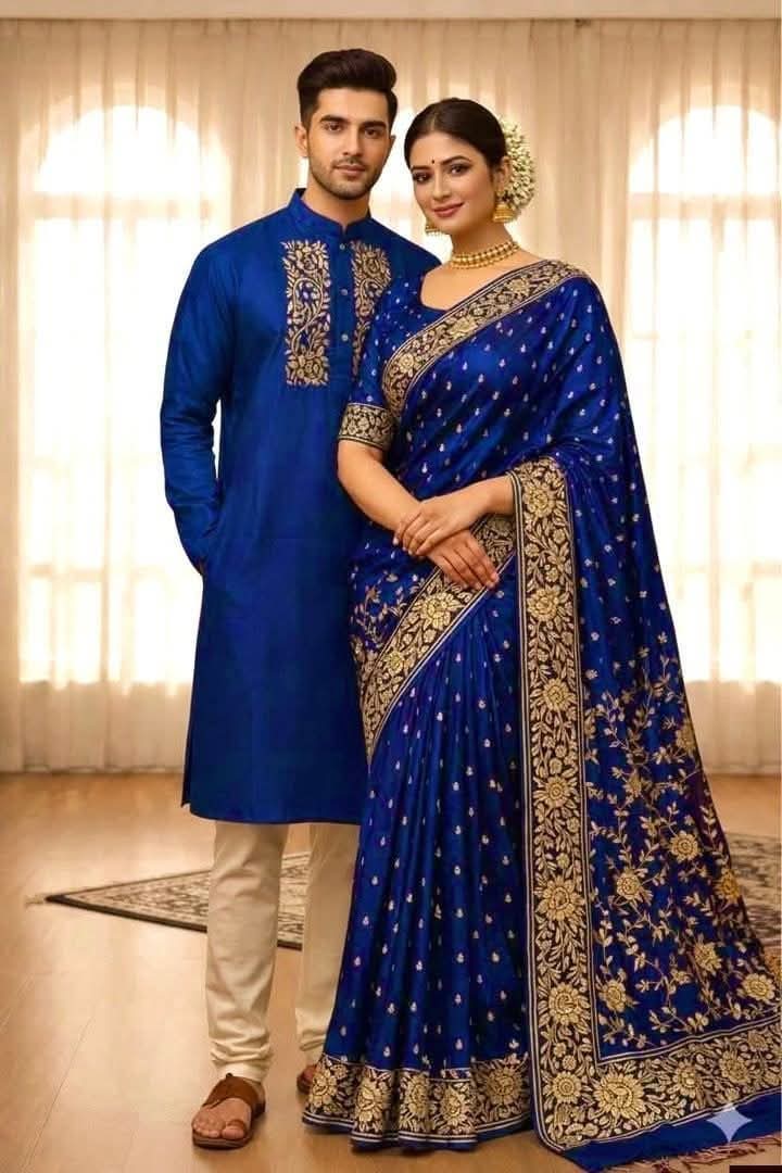 Sharee Panjabi Couple Dress with Blouse Piece - Image 2