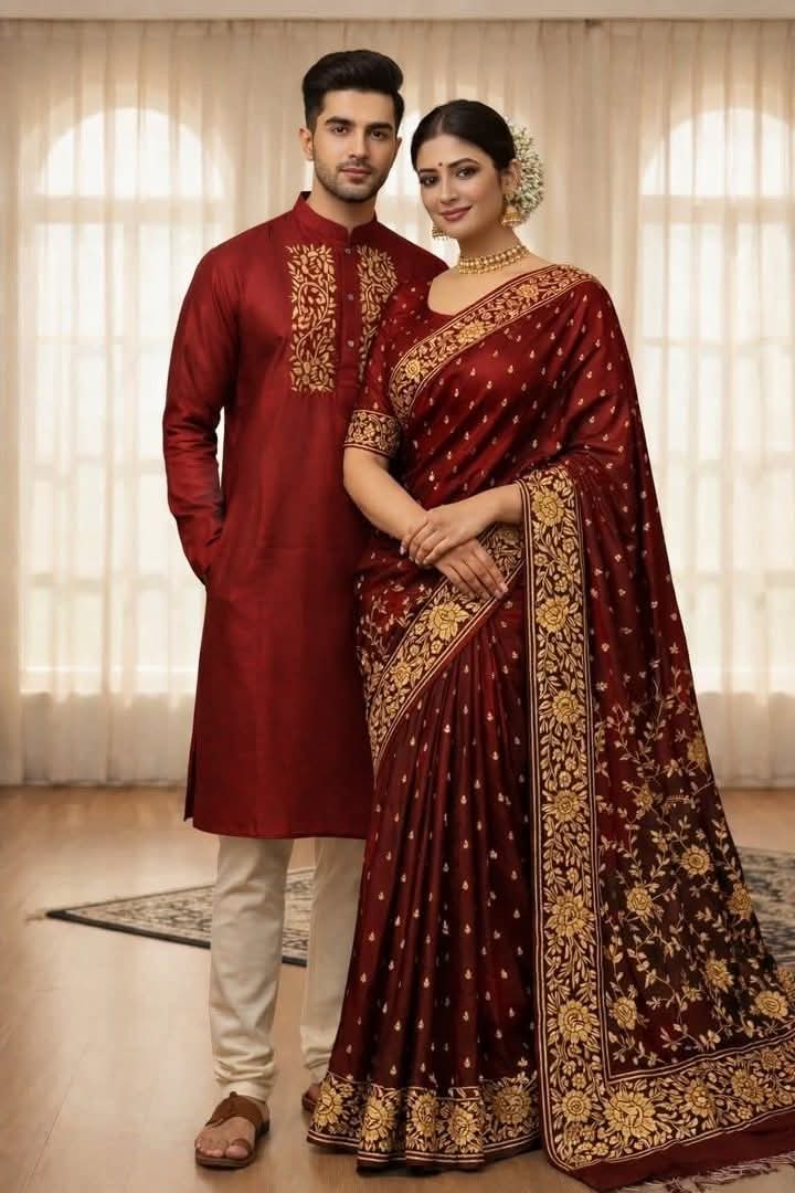 Sharee Panjabi Couple Dress with Blouse Piece - Image 4